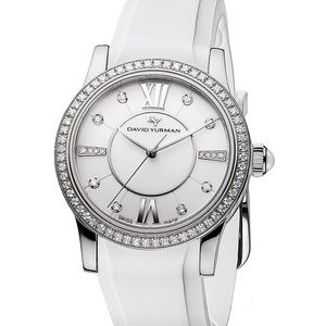 David Yurman Women's Classic 34mm Rubber Swiss Quartz Watch With Diamonds